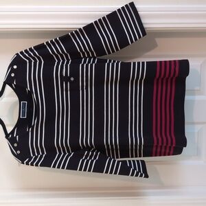 Karen Scott SzXXL BlackWhite&Red Stripe ¾Sleeve NWOT